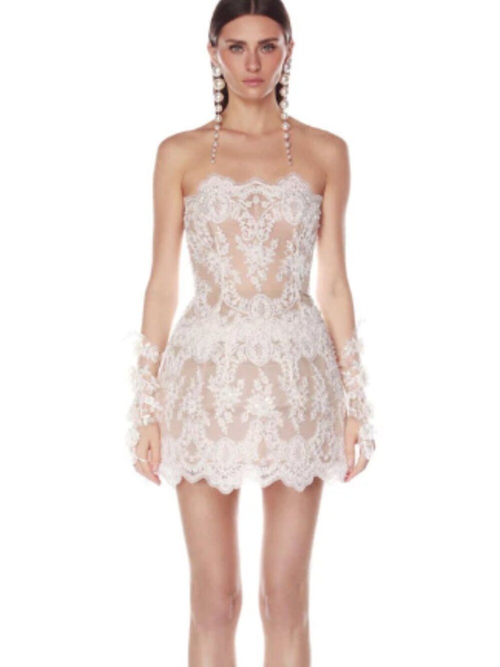 Bronx and Banco Paris Maraya Blanc Lace Mini Dress Size S